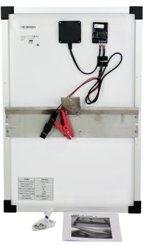 Panel słoneczny 25W z regulatorem ładowania, do podłączenia bezpośrednio do akumulatora, Kerbl