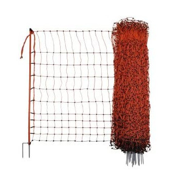 Siatka elektryczna dla drobiu, 50 m, 106 cm, podw. szpic, pomarańczowy, Kerbl