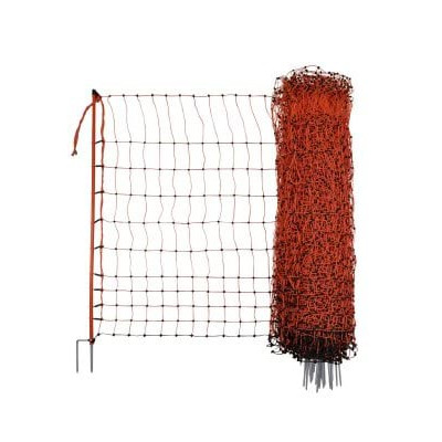 Siatka elektryczna dla drobiu, 50 m, 106 cm, podw. szpic, pomarańczowy, Kerbl