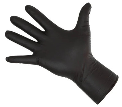 Rękawice Nitrile Long Black, czarne, 50 szt., Kerbl