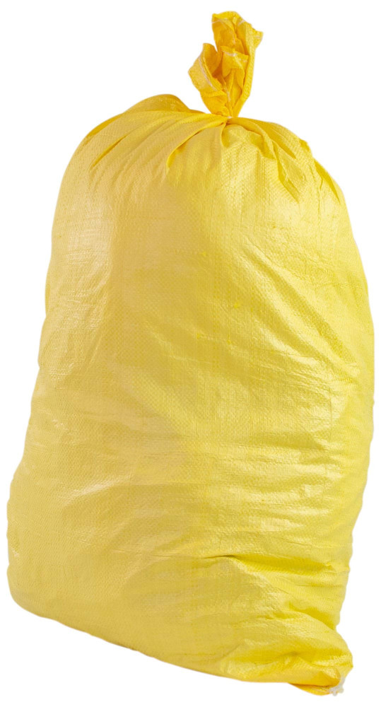 Worek polipropylenowy 65x105 cm, żółty, 50 kg - 50 szt