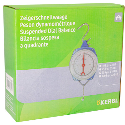 Waga zegarowa do paszy, max 50 kg, niebieska, Kerbl