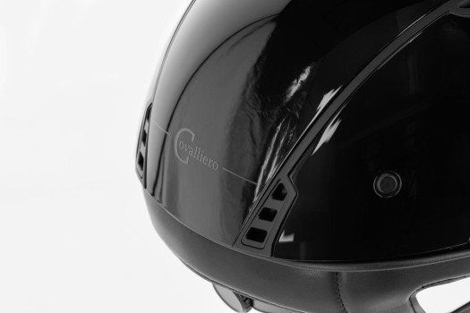 Kask toczek jeździecki Eclipse Polo, lakierowany czarny, Covalliero