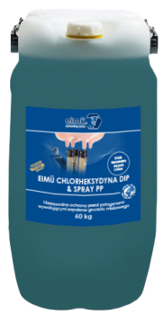 Eimü Chlorhexidine Dip & Spray PP – Dezynfekcja i Pielęgnacja Strzyków | Ochrona przed Mastitis 60 kg