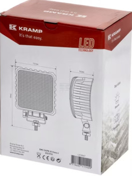 Lampa robocza LED, kwadratowa, 48W 3840 lm 10/30V światło rozproszone 16 LED Kramp
