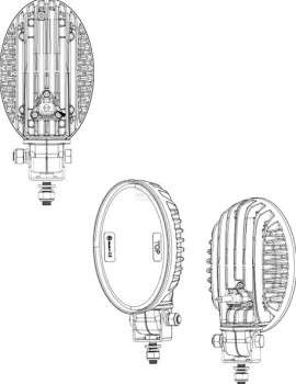 Lampa robocza LED, owalna 24W 2240lm światło rozproszone 8 LED Kramp