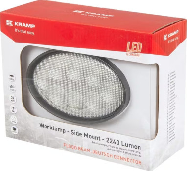 Lampa robocza LED, owalna 24W 2240lm światło rozproszone 8 LED Kramp