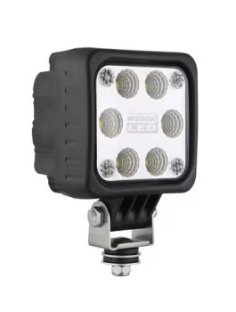 Lampa robocza LED, kwadratowa, 22W 1500 lm 12/24V przezroczysta, przykręcana 6 LED Wesem