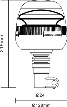Lampa błyskowa LED Kramp LA20020 – 24 W, 12/24 V, elastyczny uchwyt DIN