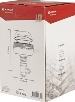 Lampa błyskowa LED Kramp LA20020 – 24 W, 12/24 V, elastyczny uchwyt DIN