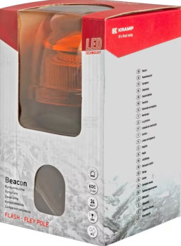 Lampa błyskowa LED Kramp LA20020 – 24 W, 12/24 V, elastyczny uchwyt DIN