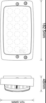 Lampa robocza LED Kramp LA80300 – prostokątna, 27 W, 3375 lm, światło rozproszone