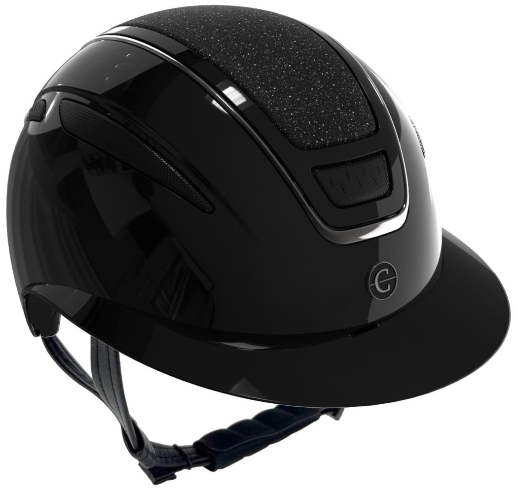 Kask jeździecki Elite Polo, lakierowany czarny, 59-61 cm, Covalliero