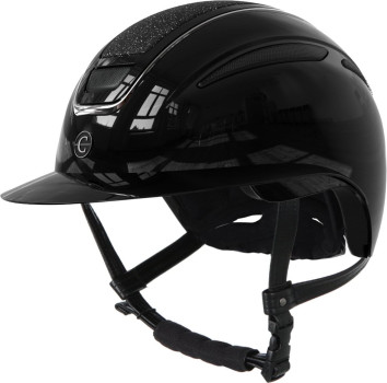 Kask jeździecki Elite Polo, lakierowany czarny, 59-61 cm, Covalliero