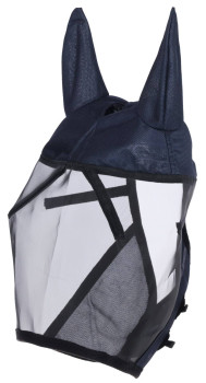 Maska przeciwowadowa dla konia SuperFly z osłoną uszu, granatowy, Cob, Covalliero