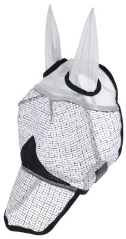 Maska przeciwowadowa dla konia z ochroną UV i osłoną na nozdrza, jasnoszary, Pony, Covalliero