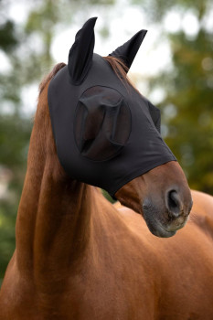 Maska przeciwowadowa dla konia FinoStretch Zipper, czarny, Pony, Covalliero
