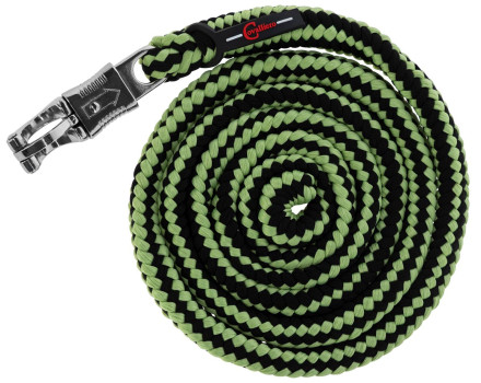 Uwiąz dla konia Hippo, bezpieczny karabińczyk, antracyt/jasnozielony, 200 cm, Covalliero