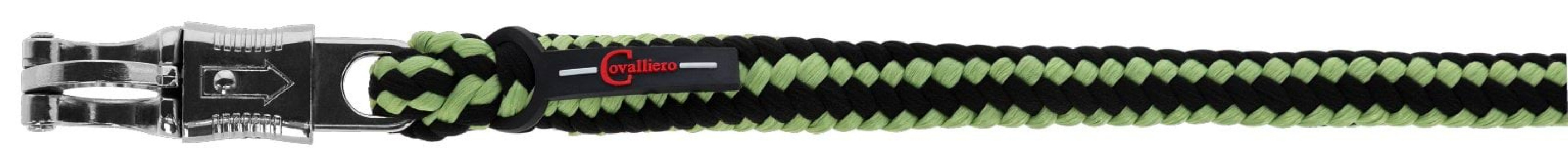 Uwiąz dla konia Hippo, bezpieczny karabińczyk, antracyt/jasnozielony, 200 cm, Covalliero