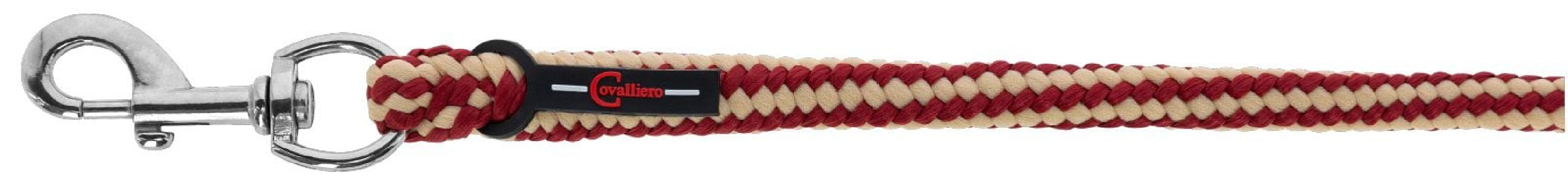 Uwiąz dla konia Hippo, zwykły karabińczyk, czerwony/beżowy, 200 cm, Covalliero