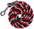 Uwiąz dla konia Mustang, bezpieczny karabińczyk, czerwony/czarny/biały, 200 cm, Covalliero