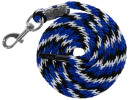 Uwiąz dla konia Mustang, zwykły karabińczyk, niebieski/czarny/biały,  200 cm, Covalliero
