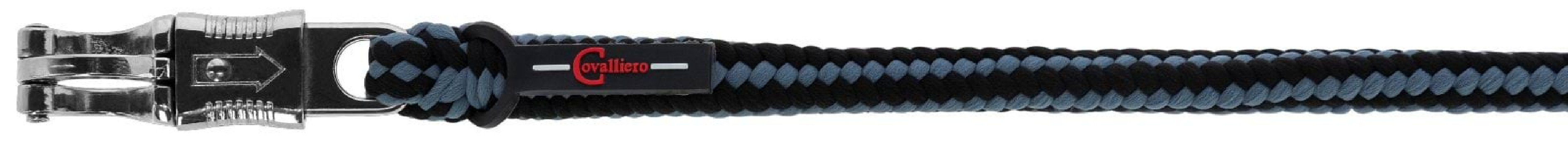 Uwiąz dla konia Hippo, bezpieczny karabińczyk, czarny/szary, 200 cm, Covalliero