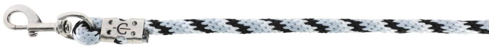 Uwiąz dla konia Mustang, zwykły karabińczyk, srebrny/czarny/biały,  200 cm, Covalliero