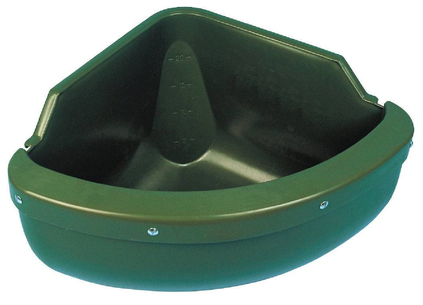 Karmidło narożne z listwą, oliwka, 31 l, 60 x 30 x 45 cm, Kerbl