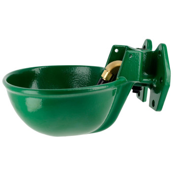 Poidło miskowe żeliwne, z zaworem rurowym, dla bydła i koni, 2,5L, oliwkowe, Kerbl