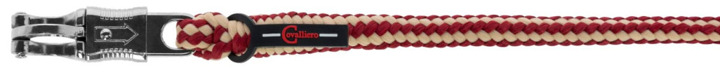 Uwiąz dla konia Hippo, bezpieczny karabińczyk, bordowy/beżowy, 200 cm, Covalliero