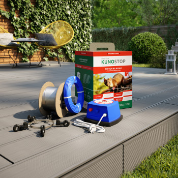Pastuch elektryczny na kuny Kunostop – system rynnowy z impulsem