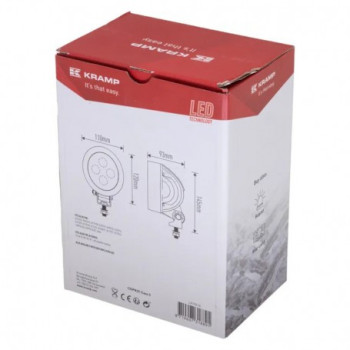 Lampa robocza LED, okrągła 40W 4500lm 10/30V światło rozproszone 4 LED Kramp