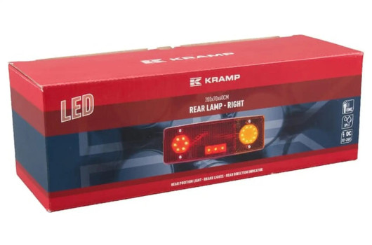 Lampa tylna zespolona LED, Prawa , prostokątna, 12/24V Kramp