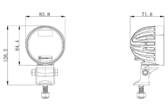 LA10551 Lampa robocza LED, okrągła 40W 4000lm 10/30V z wtyczką AMP 4 LED 360° Kramp