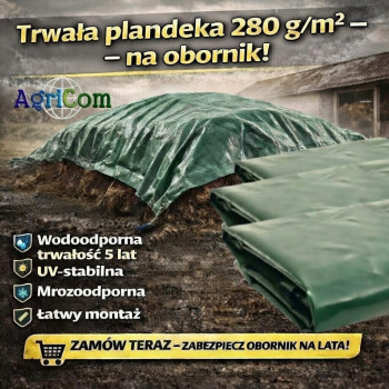 Plandeka na obornik pryzmę obornika 280 g/m² –  5 Lat Trwałości