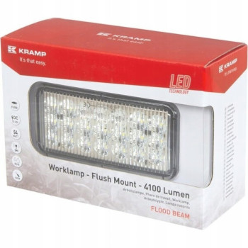 Lampa robocza LED, prostokątna 54W 4100lm 10/30V światło rozproszone 18 LED Kramp