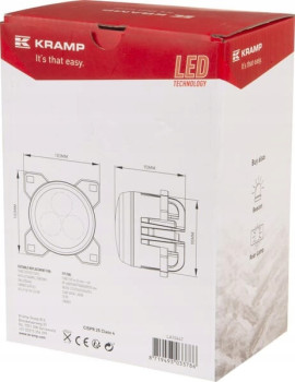 Lampa robocza LED, okrągła 42W 4200lm 10/30V z wtyczką Deutsch + H11 światło rozproszone Kramp