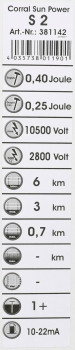 Elektryzator solarny CORRAL SunPower S2 0,40J – do koni