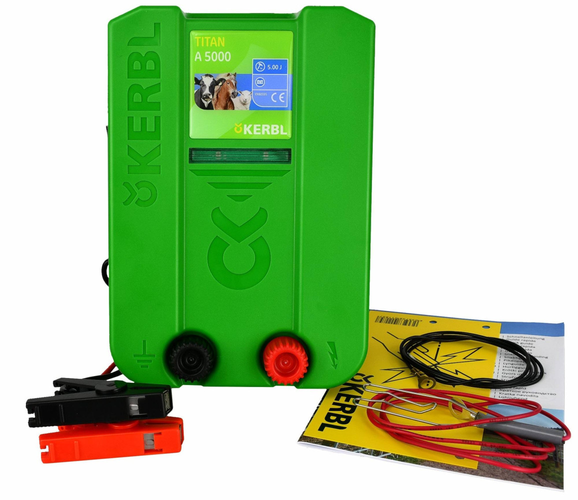 Elektryzator akumulatorowy KERBL TITAN A 5000 5J 12V | Do 110 km | 3 lata gwarancji
