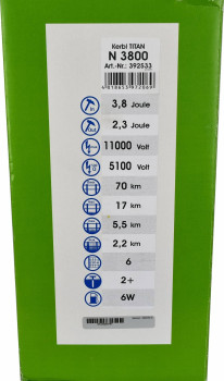 Elektryzator sieciowy 3,8J TITAN N – dla koni i bydła