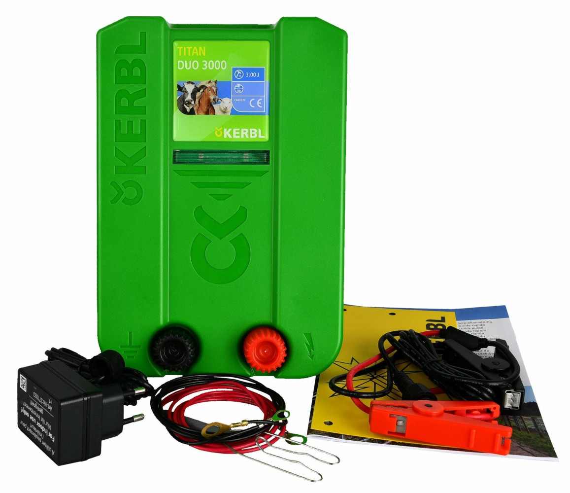 Elektryzator pastuch TITAN DUO 3000 3,0J – przenośny Kerbl
