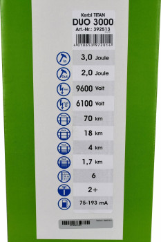 Elektryzator pastuch TITAN DUO 3000 3,0J – przenośny Kerbl