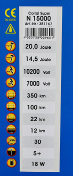 CORRAL N 15000 – elektryzator 20J do bydła | 350 km