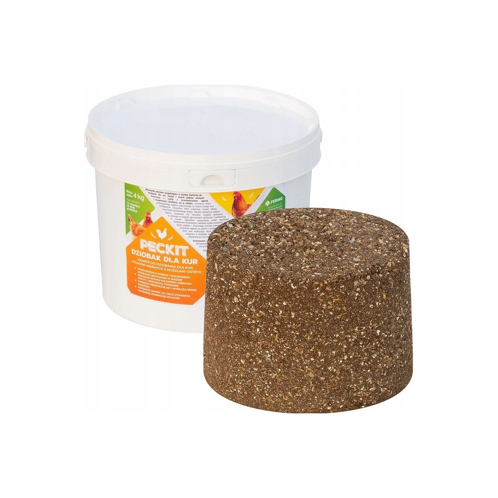 PECKIT Dziobak dla kur 4 kg  Naturalny kamień z minerałami i wapniem dla niosek, brojlerów i bażantów