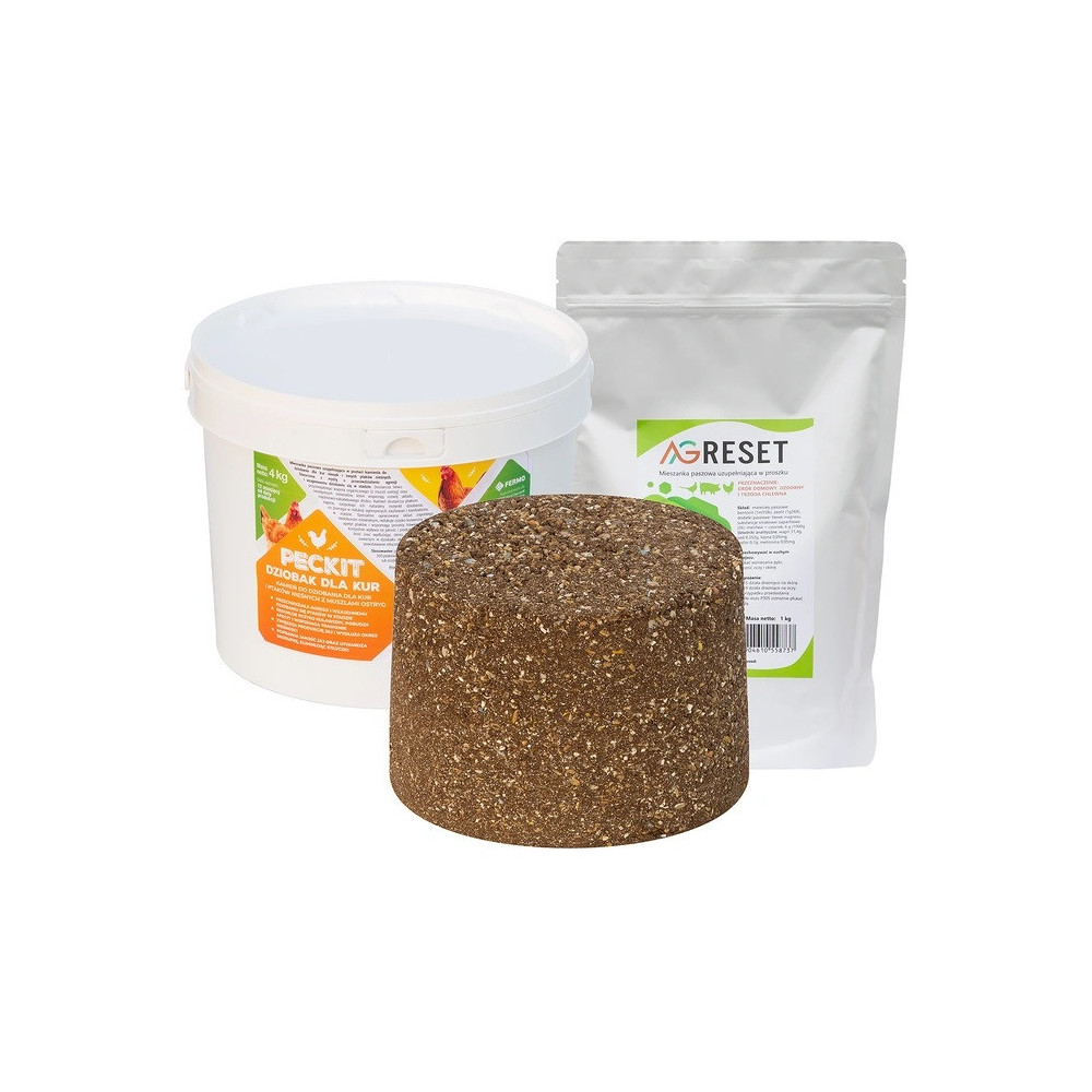 Zestaw przeciw agresji kur Peckit + Agreset Koniec dziobania i kanibalizmu