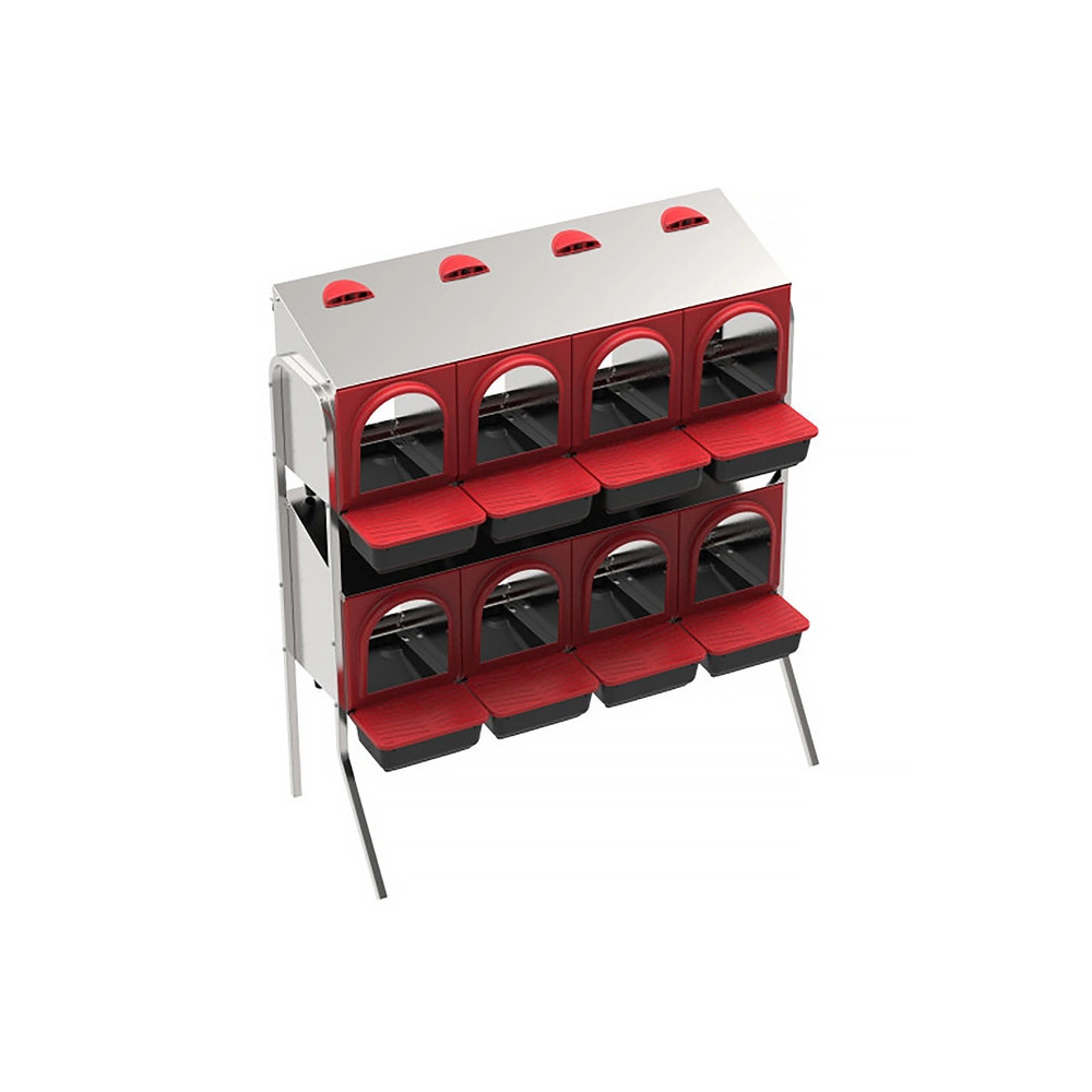 Automatyczne gniazdo dla kur niosek – 8 stanowisk (dwupoziomowe) na nóżkach